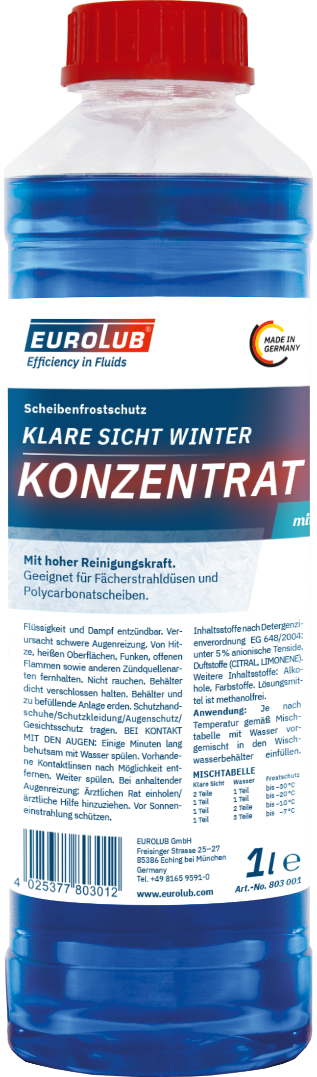EuroLub Klare Sicht Winter Konzentrat 1 L