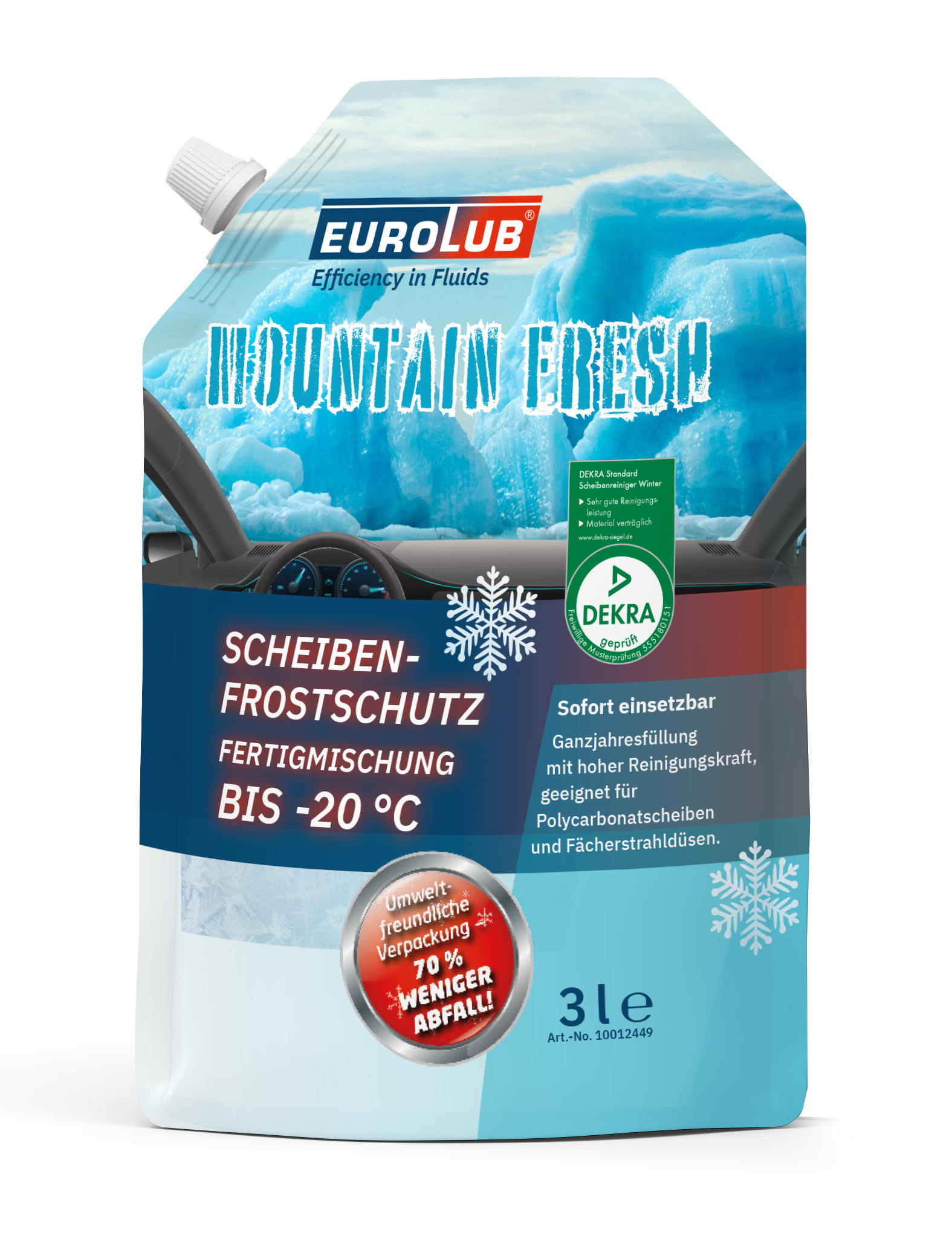 EuroLub Scheibenfrostschutz Fertiggemischt -20°C 3 L